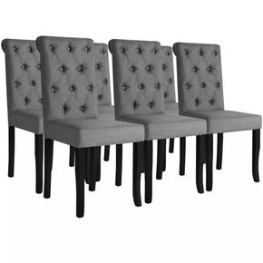 VidaXL Jedilni stoli 6 kosov trden les temno sive barve