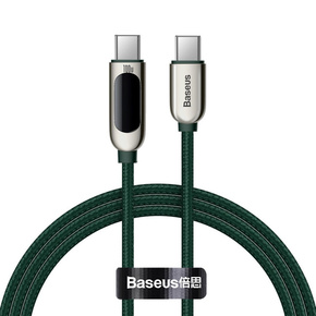 BASEUS USB Type C - USB Type C 100 W (20 V / 5 A) 1 m napajalni kabel z merilnikom porabe na zaslonu