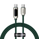 BASEUS USB Type C - USB Type C 100 W (20 V / 5 A) 1 m napajalni kabel z merilnikom porabe na zaslonu, zelen (CATSK-B06)