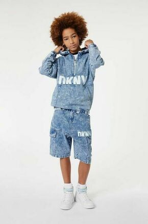 Otroška jeans jakna Dkny - modra. Otroški jakna iz kolekcije Dkny. Nepodložen model