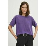 Bombažna kratka majica Medicine ženska, vijolična barva - vijolična. Kratka majica iz kolekcije Medicine. Model izdelan iz bombažne pletenine.
