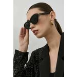 Sončna očala Gucci GG1170S ženska, črna barva - črna. Sončna očala iz kolekcije Gucci. Model z enobarvnimi stekli in okvirji iz plastike. Ima filter UV 400.