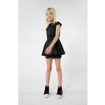 Otroška obleka Karl Lagerfeld črna barva - črna. Otroški obleka iz kolekcije Karl Lagerfeld. Model izdelan iz tkanine. Poliester zagotavlja večjo odpornost na gubanje.