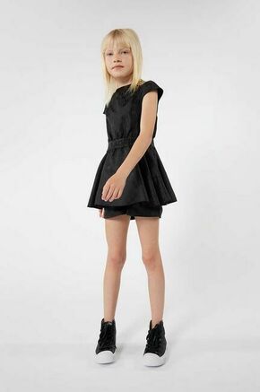 Otroška obleka Karl Lagerfeld črna barva - črna. Otroški obleka iz kolekcije Karl Lagerfeld. Model izdelan iz tkanine. Poliester zagotavlja večjo odpornost na gubanje.
