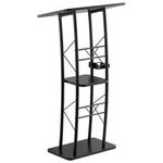 VEVOR Podij stojalo ukrivljeno kovinsko govorniški pult 595x40x118 cm črno