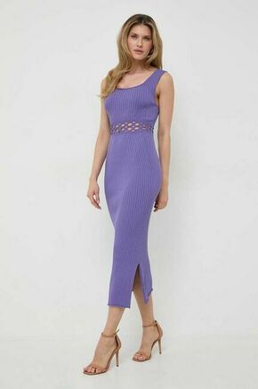 Obleka Liviana Conti vijolična barva - vijolična. Obleka iz kolekcije Liviana Conti. Model izdelan iz elastične pletenine. Model iz izjemno udobne tkanine z visoko vsebnostjo viskoze.