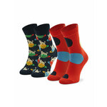 Happy Socks Set 2 parov otroških visokih nogavic KLAI02-6500 Rdeča