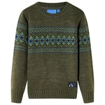 vidaXL Otroški pulover pleten kaki 104