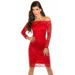 Amiatex Ženska obleka 74533, rdeča, 8