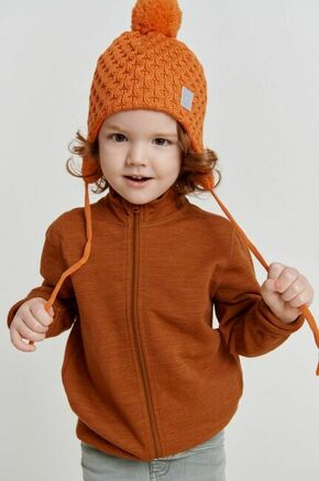 Otroška kapa Reima Nunavut oranžna barva - oranžna. Otroška kapa iz kolekcije Reima. Model izdelan iz enobarvne pletenine.