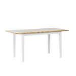 Beliani Zložljiva jedilna miza 120/150 x 80 cm iz svetlega lesa z belo barvo HOUSTON