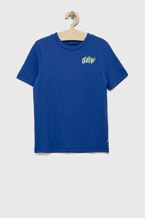 Otroška bombažna kratka majica GAP - modra. Otroške kratka majica iz kolekcije GAP