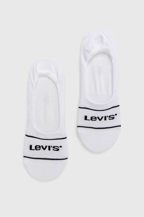 Levi's nogavice (2-pack) - bela. Kratke nogavice iz zbirke Levi's. Model iz elastičnega materiala. Vključena sta dva para