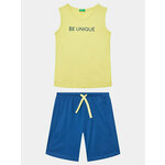 United Colors Of Benetton Komplet majica in kratke hlače 3096CK005 Rumena Regular Fit