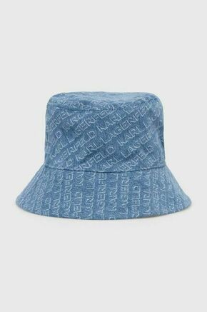 Dvostranski klobuk Karl Lagerfeld - modra. Klobuk iz kolekcije Karl Lagerfeld. Model z ozkim robom