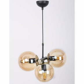 Rumena/črna viseča svetilka s steklenim senčnikom ø 15 cm Cascade – Squid Lighting