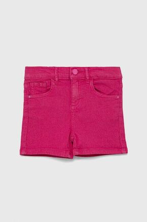 Otroške kratke hlače iz jeansa Guess - roza. Otroško kratke hlače iz kolekcije Guess. Model izdelan iz denima.