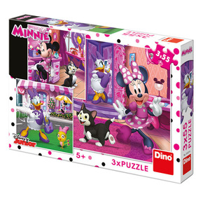 Dino Day z Minnie 3x55 Puzzle NOVO