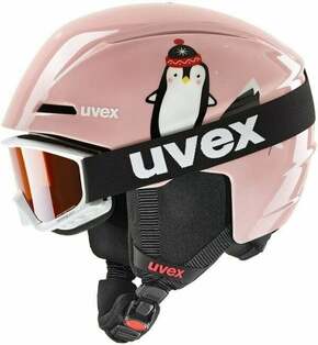UVEX Viti Set Junior Pink Penguin 51-55 cm Smučarska čelada