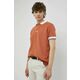 Bombažna kratka majica G-Star Raw , bela barva - oranžna. Kratka majica iz kolekcije G-Star Raw. Model izdelan iz tanke, elastične pletenine.
