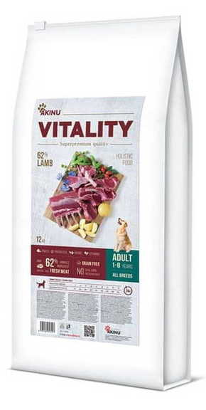 Akinu hrana za pse VITALITY dog adult hypoallergic lamb 12 kg