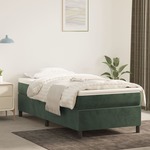 vidaXL Box spring posteljni okvir temno zelen 90x190 cm žamet