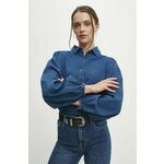 Jeans srajca Answear Lab ženska - modra. Srajca iz kolekcije Answear Lab, izdelana iz jeansa. Model iz izjemno udobne bombažne tkanine, ki je zračna.