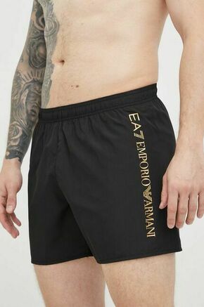 Kopalne kratke hlače EA7 Emporio Armani črna barva - črna. Kopalne kratke hlače iz kolekcije EA7 Emporio Armani. Model izdelan iz lahkega blaga.