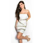 Amiatex Ženska obleka 77657, bela, XS