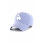 Bombažna kapa s šiltom 47brand MLB Los Angeles Dodgers vijolična barva - vijolična. Kapa s šiltom iz kolekcije 47brand. Model izdelan iz tkanine z nalepko.