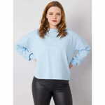 BASIC FEEL GOOD Ženska majica z dolgimi rokavi plus size FLORENTIA svetlo modra RV-BL-6317.94_364113 XL