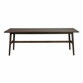 Temno rjava jedilna miza v hrastovem dekorju 100x220 cm Plainfield – Rowico