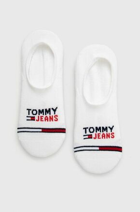 Tommy Jeans nogavice (2-pack) - bela. Kratke nogavice iz zbirke Tommy Jeans. Model iz elastičnega materiala. Vključena sta dva para