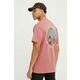 Bombažna kratka majica Vans moški, roza barva - roza. Kratka majica iz kolekcije Vans, izdelana iz pletenine s potiskom. Model iz zračne bombažne tkanine.
