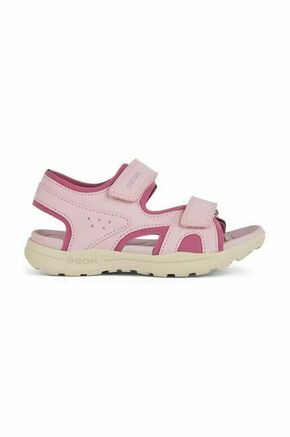 Otroški sandali Geox VANIETT roza barva - roza. Otroški sandali iz kolekcije Geox. Model izdelan iz kombinacije tekstilnega materiala in ekološkega usnja.