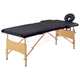vidaXL Zložljiva masažna miza 2-conska les črna