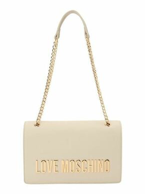 Torbica Love Moschino bež barva - bež. Majhna torbica iz kolekcije Love Moschino. Model na zapenjanje