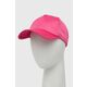 Kapa s šiltom Guess roza barva - roza. Kapa s šiltom vrste baseball iz kolekcije Guess. Model izdelan iz enobarvne tkanine.