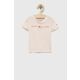Otroška bombažna kratka majica Tommy Hilfiger roza barva - roza. Otroški Lahkotna kratka majica iz kolekcije Tommy Hilfiger. Model izdelan iz tanke, elastične pletenine. Nežen material, prijeten na dotik.