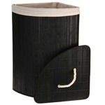 Bathroom Solutions Kotna košara za perilo bambus črna