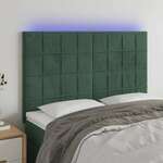 shumee LED posteljno vzglavje temno zeleno 144x5x118/128 cm žamet