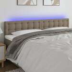 vidaXL LED posteljno vzglavje taupe 180x5x78/88 cm blago