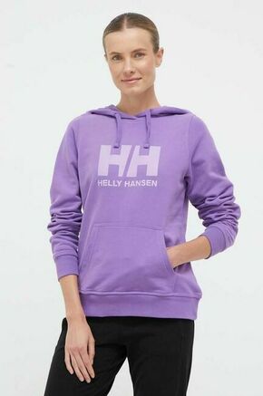 Helly Hansen pulover - vijolična. Pulover s kapuco iz kolekcije Helly Hansen. Model izdelan iz debele