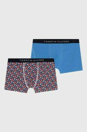Otroške boksarice Tommy Hilfiger 2-pack - modra. Otroški boksarice iz kolekcije Tommy Hilfiger. Model izdelan iz elastične pletenine. V kompletu sta dva para.