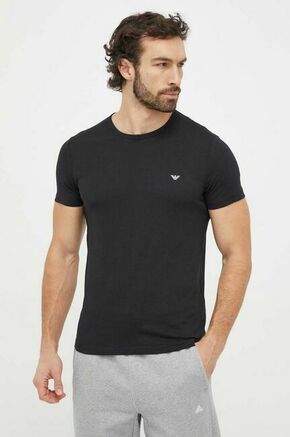 Bombažna kratka majica Emporio Armani Underwear 2-pack črna barva - črna. Majica s kratkimi rokavi iz kolekcije Emporio Armani Underwear