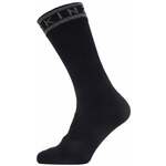 Sealskinz Waterproof Warm Weather Mid Length Sock With Hydrostop Black/Grey M Kolesarske nogavice