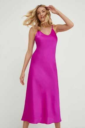 Obleka Answear Lab roza barva - roza. Obleka iz kolekcije Answear Lab. Model izdelan iz enobarvne tkanine. Zaradi vsebnosti poliestra je tkanina bolj odporna na gubanje.
