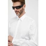 Bombažna srajca Karl Lagerfeld moška, bela barva - bela. Srajca iz kolekcije Karl Lagerfeld, izdelana iz enobarvne tkanine. Model iz izjemno udobne bombažne tkanine.
