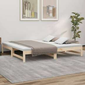 Shumee Izvlečna dnevna postelja 2x(90x190) cm trdna borovina