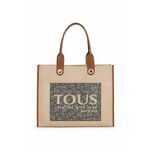 Usnjena torbica Tous - pisana. Velika torbica iz kolekcije Tous. na zapenjanje, izdelan iz naravnega usnja.